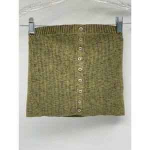 Pilcro‎ Sweater Crop Top Women Large Green Button Ribbed Bandeau Tube